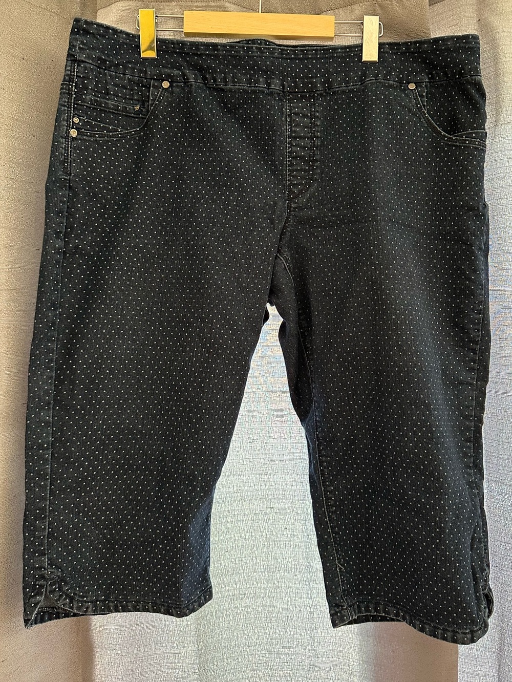 Reitmans Black Polka Dot Relaxed Men's Jeans Shorts